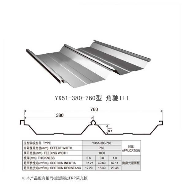 YX51-380-760角驰III型彩钢板